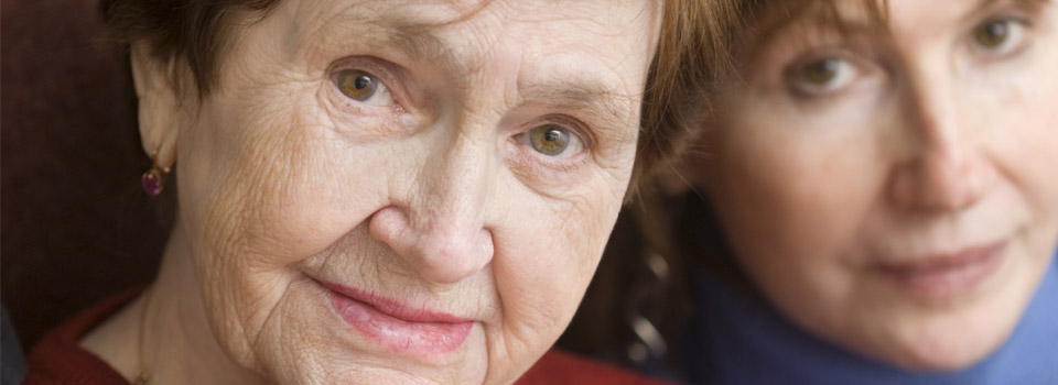 senior woman with middle aged woman